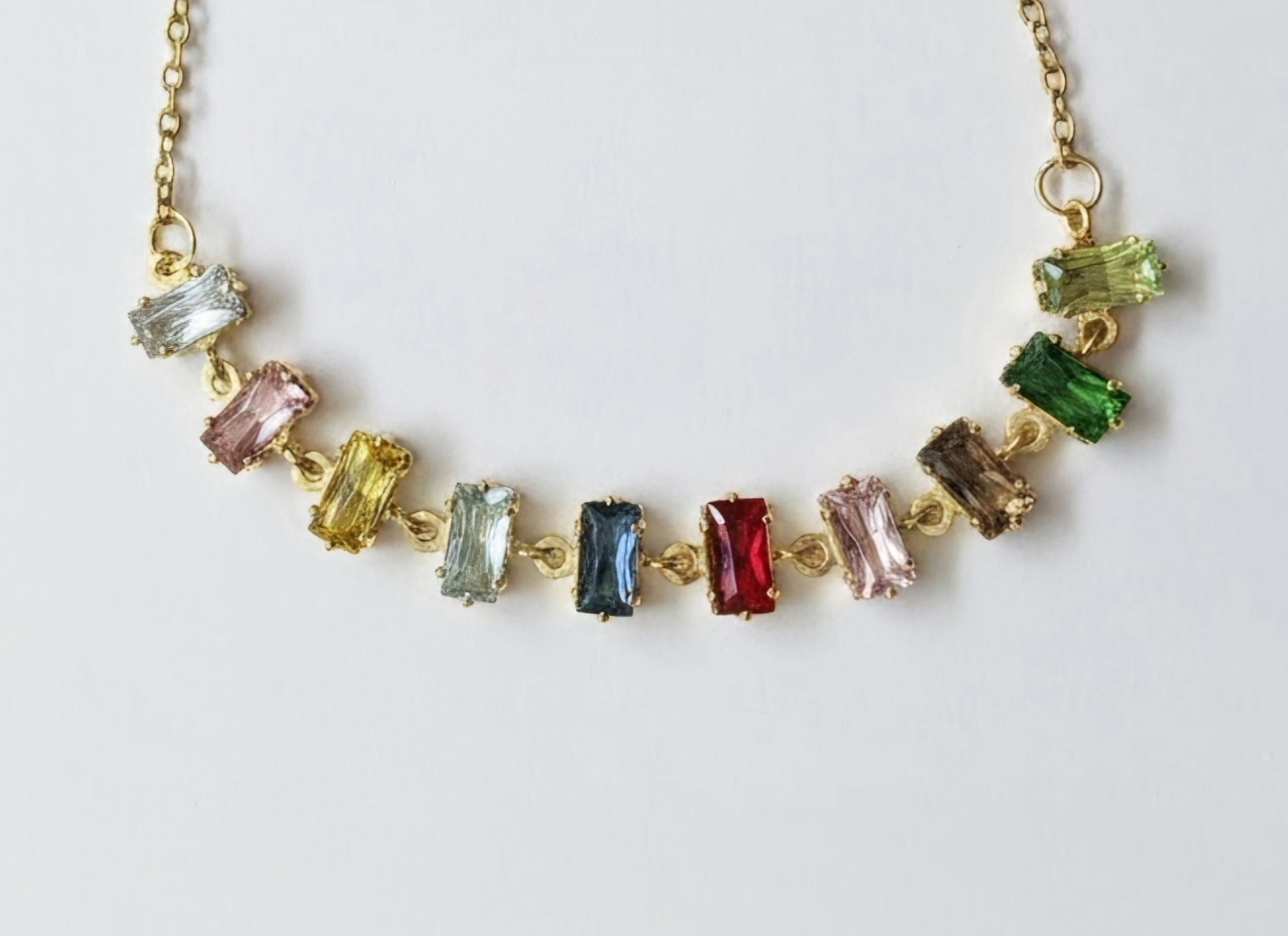 Rainbow Baguette Chain Bracelet — view 3